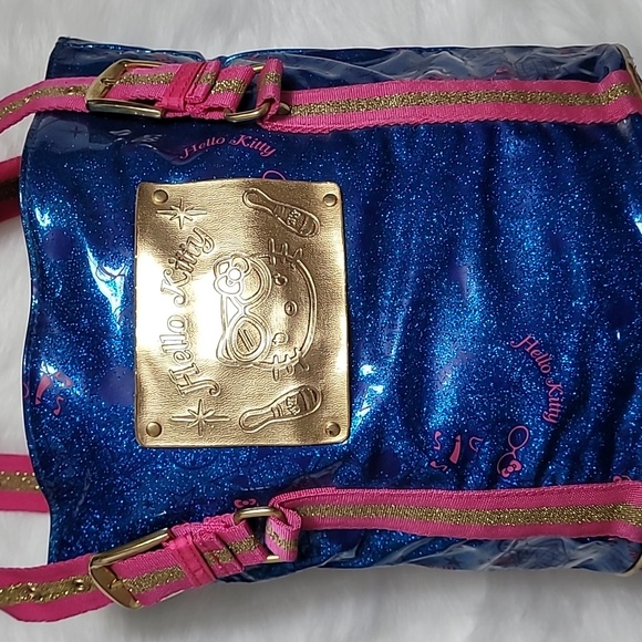 Y2K Hello Kitty Bowler Vinyl Sparkly Shoulder Bag - Picture 3 of 16